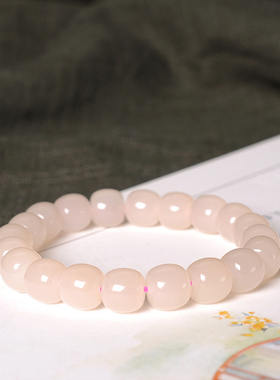 天然青海料藕粉和田玉女小众饰品