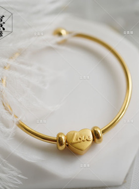 镀金隔珠胶圈硬金手绳定位间隔