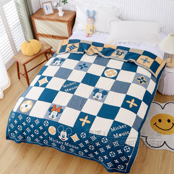 Disney ten-layer pure cotton gauze blanket for home single cotton bread quilt four-season lunch break sofa multi-purpose five-layer