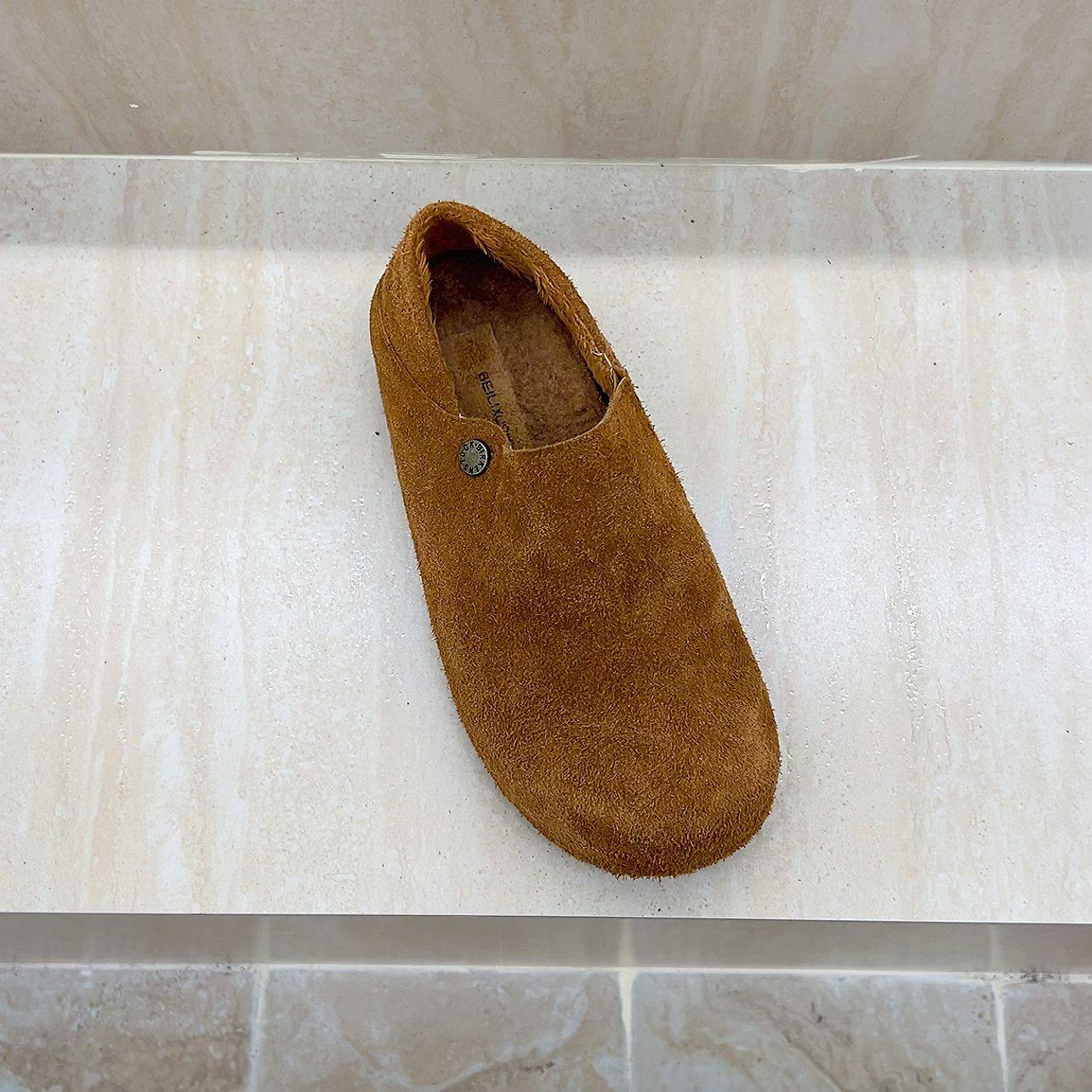 十三行女鞋实拍加绒内增高4CM暖圆头踏跟单鞋女磨砂真皮勃肯鞋,淘宝优惠券,粉丝福利购,淘宝优惠卷