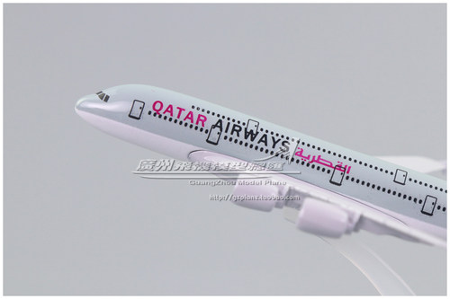 卡塔尔航空 QATAR Airways 空客 A380 合金 仿真 飞机模型 16cm - 图0