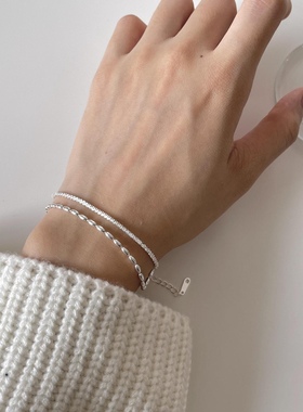 折-韩国925纯银满天星波光粼粼菜花手链小众轻奢银饰新年礼物