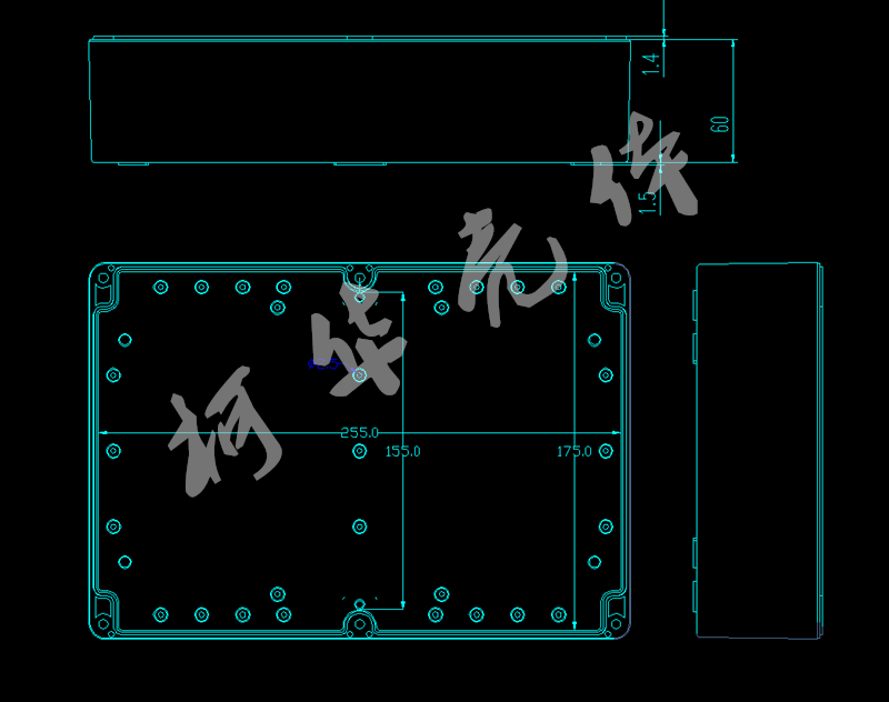仪表机箱/塑料防水盒/密封盒F6-2:265*185*80(不含活动耳) - 图2