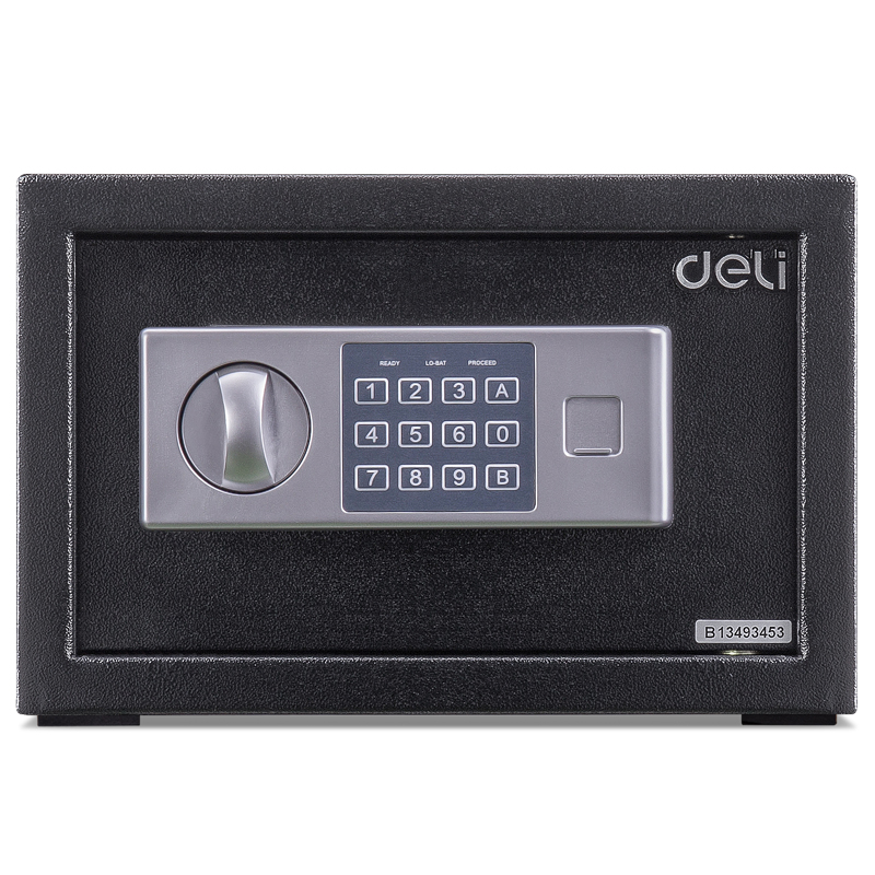 得力保管箱办公室家用小型电子密码指纹带锁入柜入墙式防盗保险柜 - 图1
