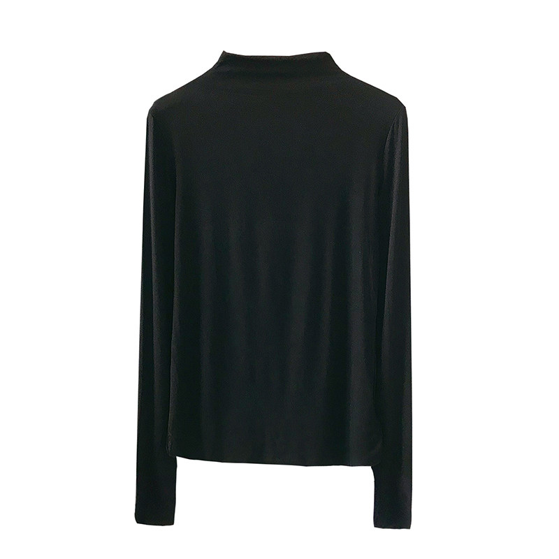 2025秋季黑色打底衫女面膜t恤半高领莫代尔百搭白色长袖内搭上衣,淘宝优惠券,粉丝福利购,淘宝优惠卷