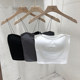 Sexy thin shoulder strap vest with chest pad tube top for women