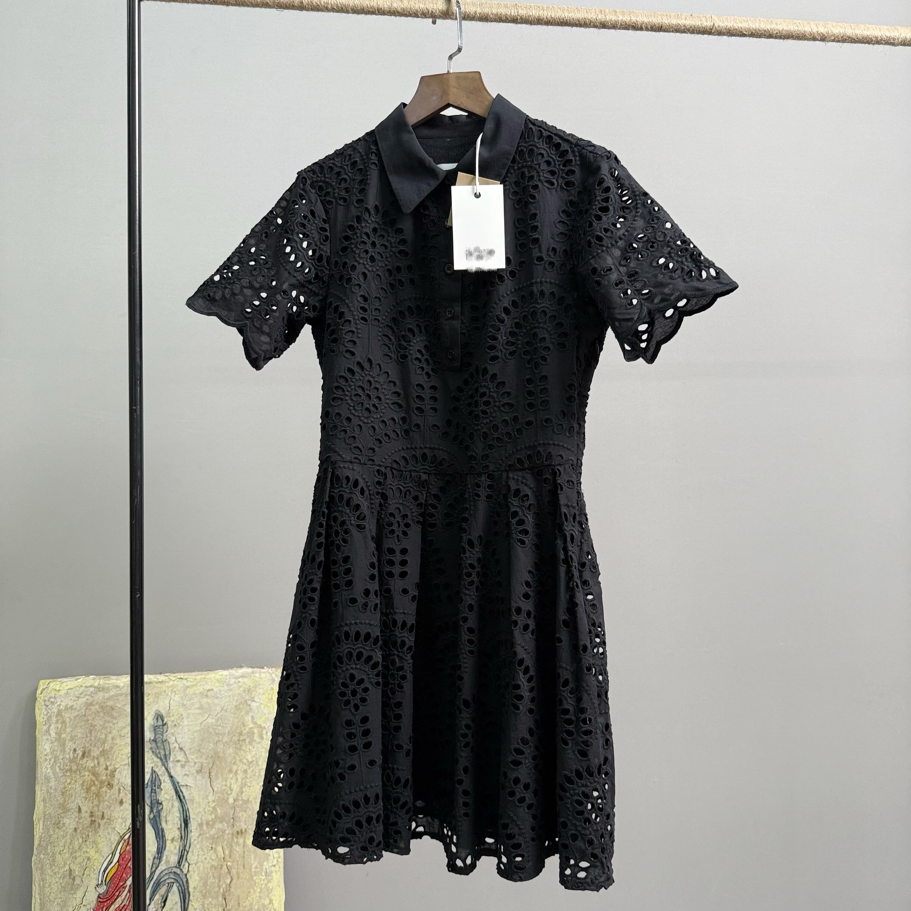 外贸单意大利奢时尚宽松镂空刺绣衬衫阔腿裤上衣短裤修身连衣裙女,淘宝优惠券,粉丝福利购,淘宝优惠卷