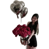 Зеркальное серебряное тюльпан держит ствол круглой цветочной упаковки 520 День святого Валентина Розовая подарочная коробка цветочная коробка