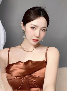 CHICWANG镀金熔岩曲线蛇骨链