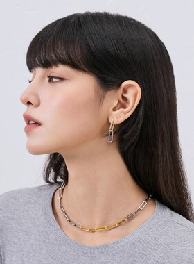VOGUEWANG镀金金银双色耳环