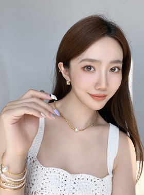 CHICWANG天然珍珠碎银子超闪项链