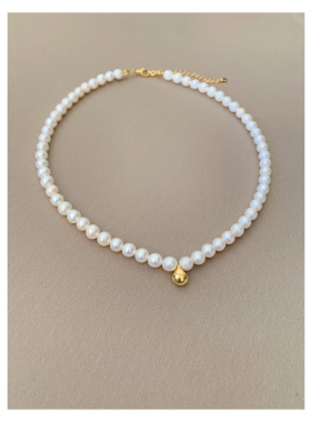 CHICWANG纯银镀金天然珍珠项链