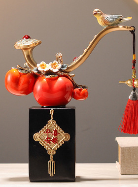 柿柿如意柿子平安喜乐摆件