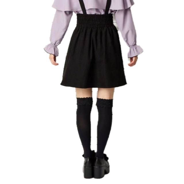 Japanese single women's lolita style sweet and cute corduroy suspender skirt with loose waist in spring, autumn and winter