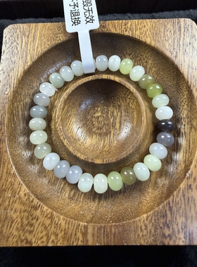 原创设计天然和田玉多宝卡8算盘珠单圈手串编号2021多样性发货