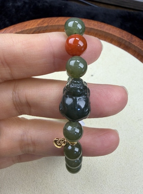 原创设计天然和田玉碧玉粉青卡8貔貅编号649多样性发货