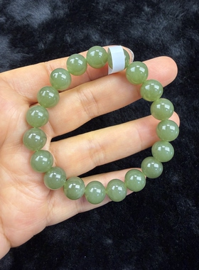 原创设计天然和田玉湖水绿卡10手串编号1346多样性发货