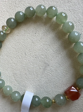 玉见精品原创设计天然和田玉晴水南红水晶手串编号472多样性发货