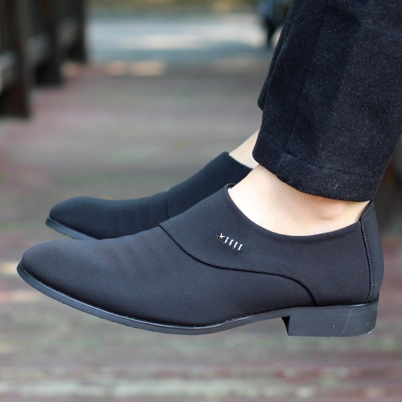 青年男鞋子韩版网布面男士休闲鞋英伦商务正装皮鞋尖头百搭乐福鞋,淘宝优惠券,粉丝福利购,淘宝优惠卷