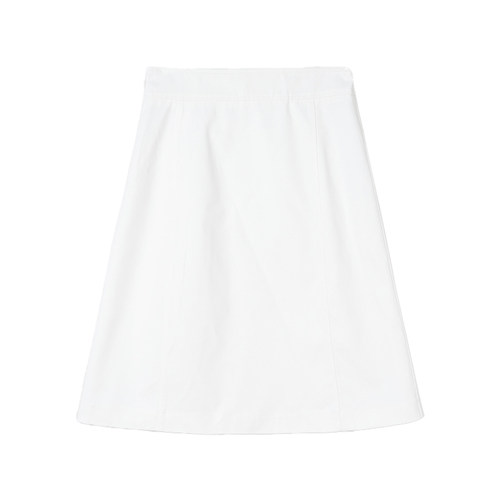 LUNAFUNG 冯下文白色高腰A字半身裙女全棉显瘦学院风韩版八奶裙子 - 图3