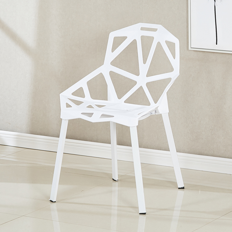 成人时尚简约餐椅塑料椅镂空椅办公椅几何椅创意椅子接待椅休闲椅