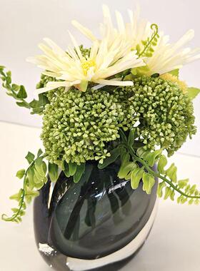 米兰现代轻奢仿真花艺琉璃插花
