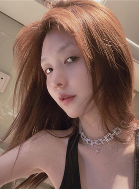 choker水钻银色超闪明星同款项链