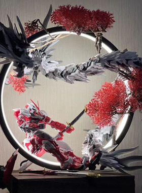 led大红灯圈摆件 中式模型创意背景客厅办公家用桌面家居装饰摆设