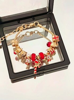 跨境圣诞节串珠手链女士时尚圣诞装扮手链DIY圣诞树圣诞老人手链