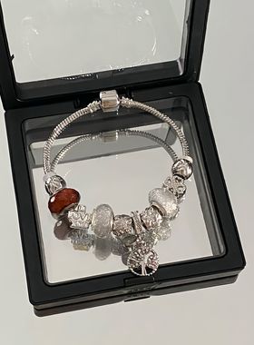 潘家跨境新款家庭树吊坠手镯DIY串珠多元素水钻手链百搭轻奢手饰