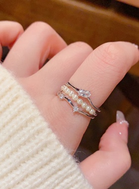 轻奢多层珍珠高级感戒指