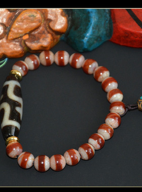 天然西藏真品包浆宝瓶天珠手串