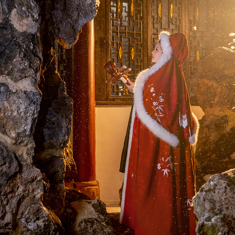 瞳莞原创设计与君同女秋冬保暖斗篷日常百搭古装披风汉服外套风帽,淘宝优惠券,粉丝福利购,淘宝优惠卷