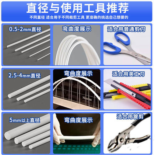 建筑沙盘模型材料立体构成DIY手工塑料ABS管空实心半圆棒方棒胶棒 - 图1