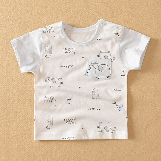 夏季哈咪奇婴儿纯棉上衣新生儿薄款内衣男女宝宝打底衫儿童汗衫