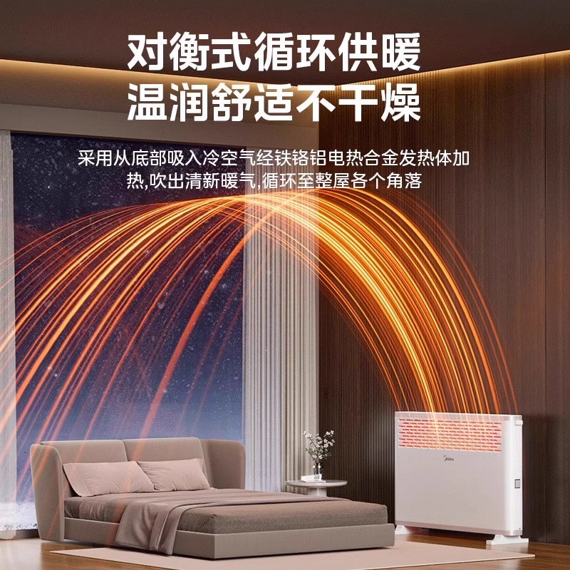 美的取暖器家用暖风机欧式快热炉电暖气浴室速热节能火炉HDY20K - 图1