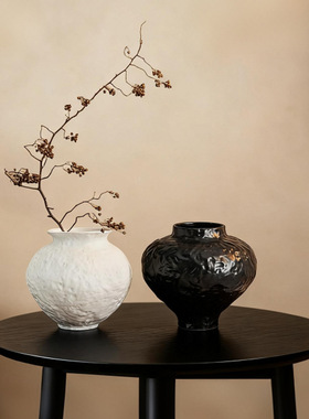 中古风陶瓷花瓶摆件客厅家居玄关电视柜轻奢高级感插花干花装饰品