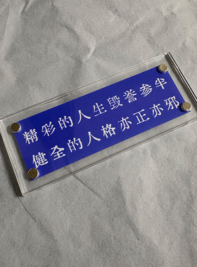 精彩的人生毁誉参半 健全的人格亦正亦邪 人间清醒语录冰箱贴