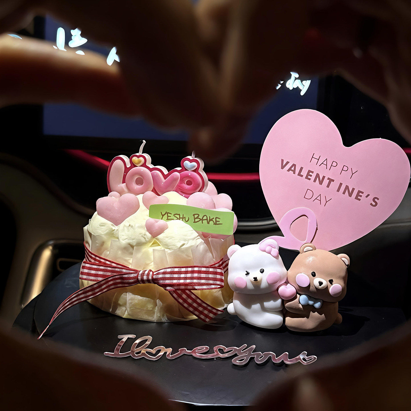 包邮网红2.14情人节蛋糕装饰摆件连体爱心小熊粉色love蜡烛插件,淘宝优惠券,粉丝福利购,淘宝优惠卷