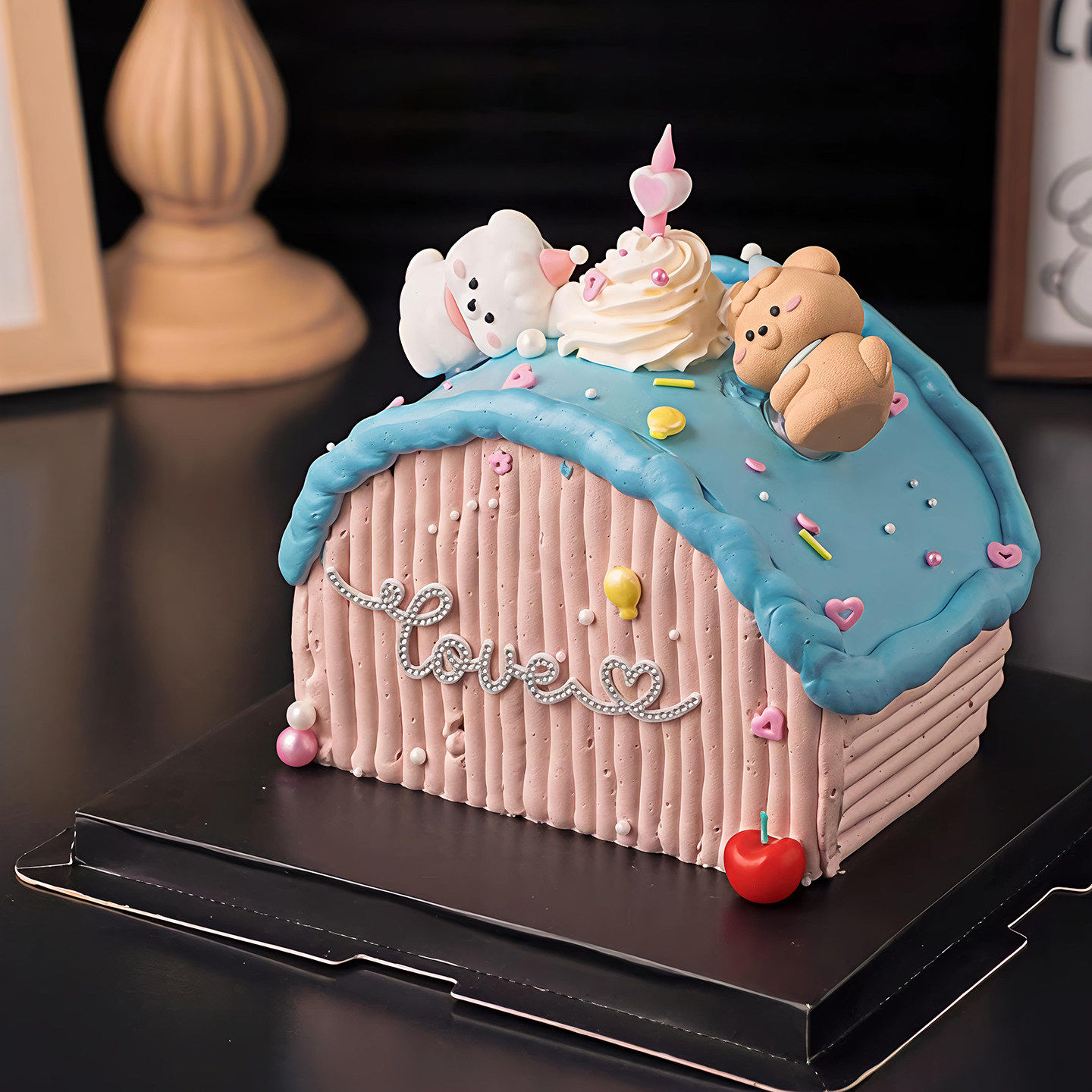 包邮网红2.14情人节烘焙蛋糕装饰摆件可爱小狗修狗水钻Love插件,淘宝优惠券,粉丝福利购,淘宝优惠卷