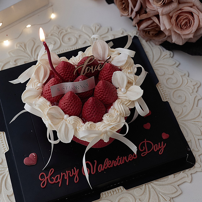 佳妍2025情人节网红烘焙蛋糕装饰摆件木质小Love爱心丝带插件模具