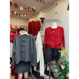 G-yes new 2075# korean style casual age-reducing sweet style bow small hollow knitted top 1222a