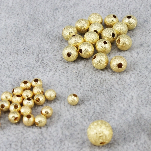 Браслет из бисера ручной работы, аксессуар, медные золотые матовые аксессуары, металлическое украшение-шарик, заколка для волос