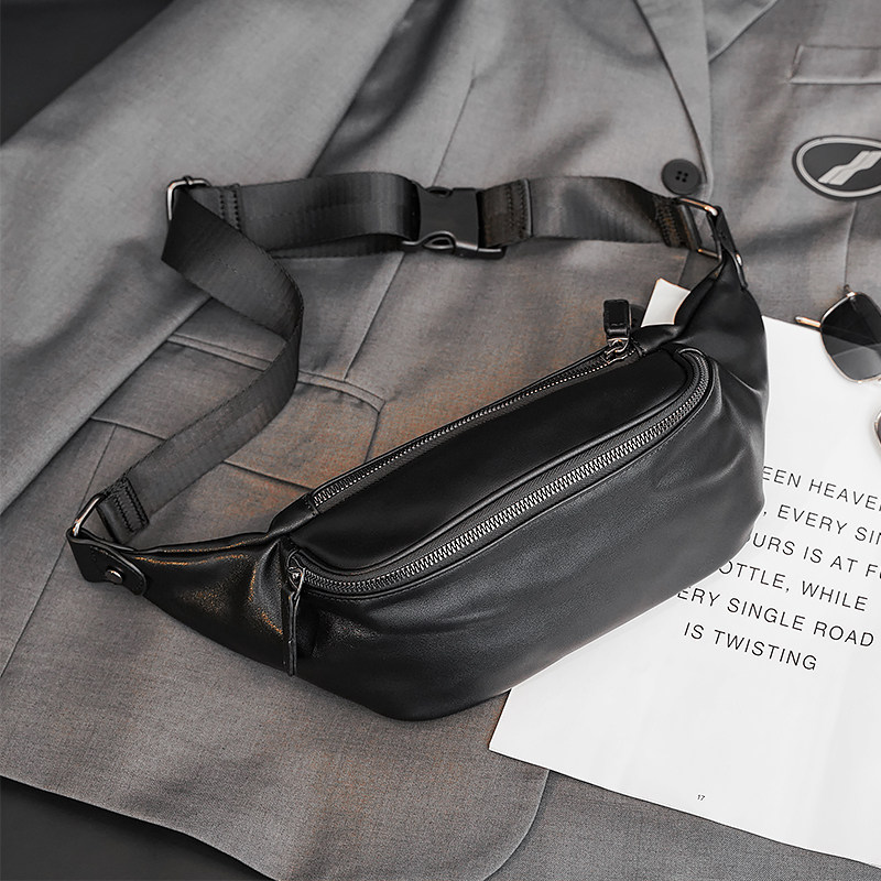 2025新款男小包潮流皮质青年胸前包挎包户外街头手机包斜跨包腰包,淘宝优惠券,粉丝福利购,淘宝优惠卷