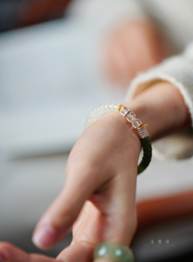 【绿意渐浓】和田玉设计合集 渐变晴水手串玉石手链女生礼物