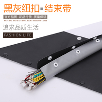 FBT HPC black grey button wrapping wire cloth wire protective sheath binding belt press buckle sleeve PVC buckle type end belt