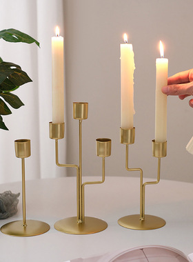 【严选】烛光晚餐装饰品家居浪漫餐桌摆件客厅铁艺装饰 烛台