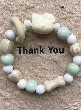 景德小景德镇陶瓷手链饼干猫咪小熊系列小众中式百搭设计闺蜜手串