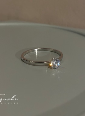 精致感经典小钻戒s925超闪无名指