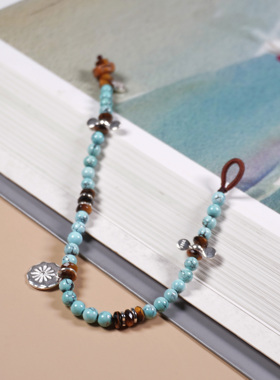 天然绿松石手串男女原创小众手绳